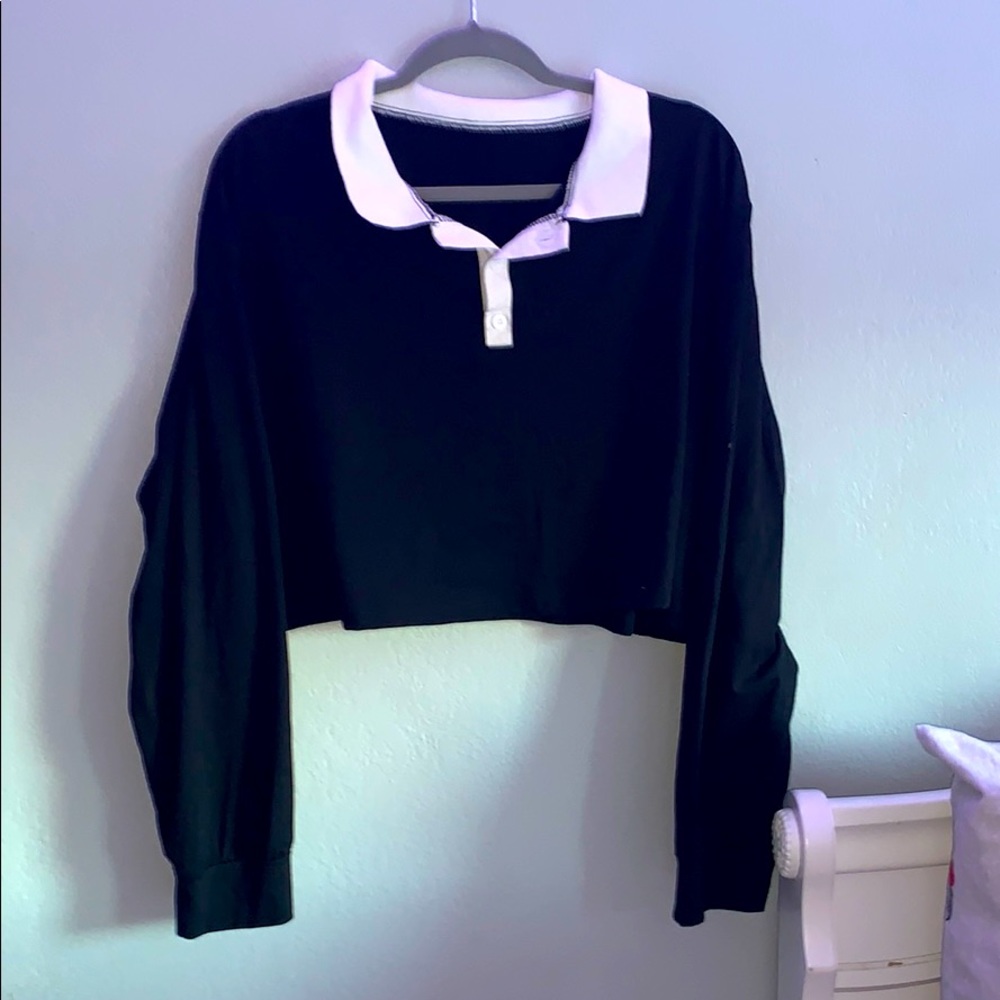 Over sized Long sleeve crop top